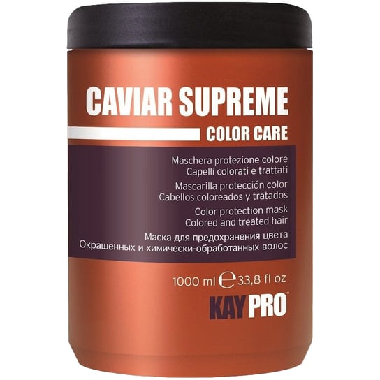 Маска для окрашенных волос, 1000мл KayPro Caviar Supreme Color Care kaypro caviar supreme color care сыворотка с икрой для окрашенных и химически обработанных волос 330 г 100 мл