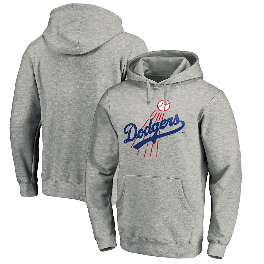 

Пуловер с капюшоном Fanatics Branded Los Angeles Dodgers, серый