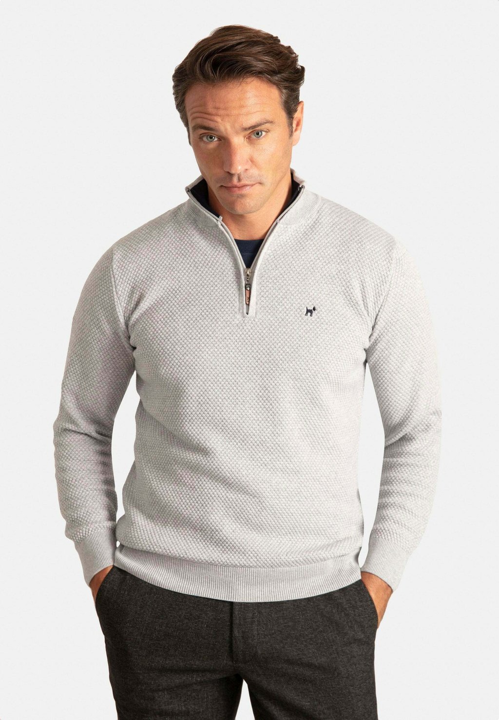 Вязаный свитер HALF ZIP Williot, цвет grey melange