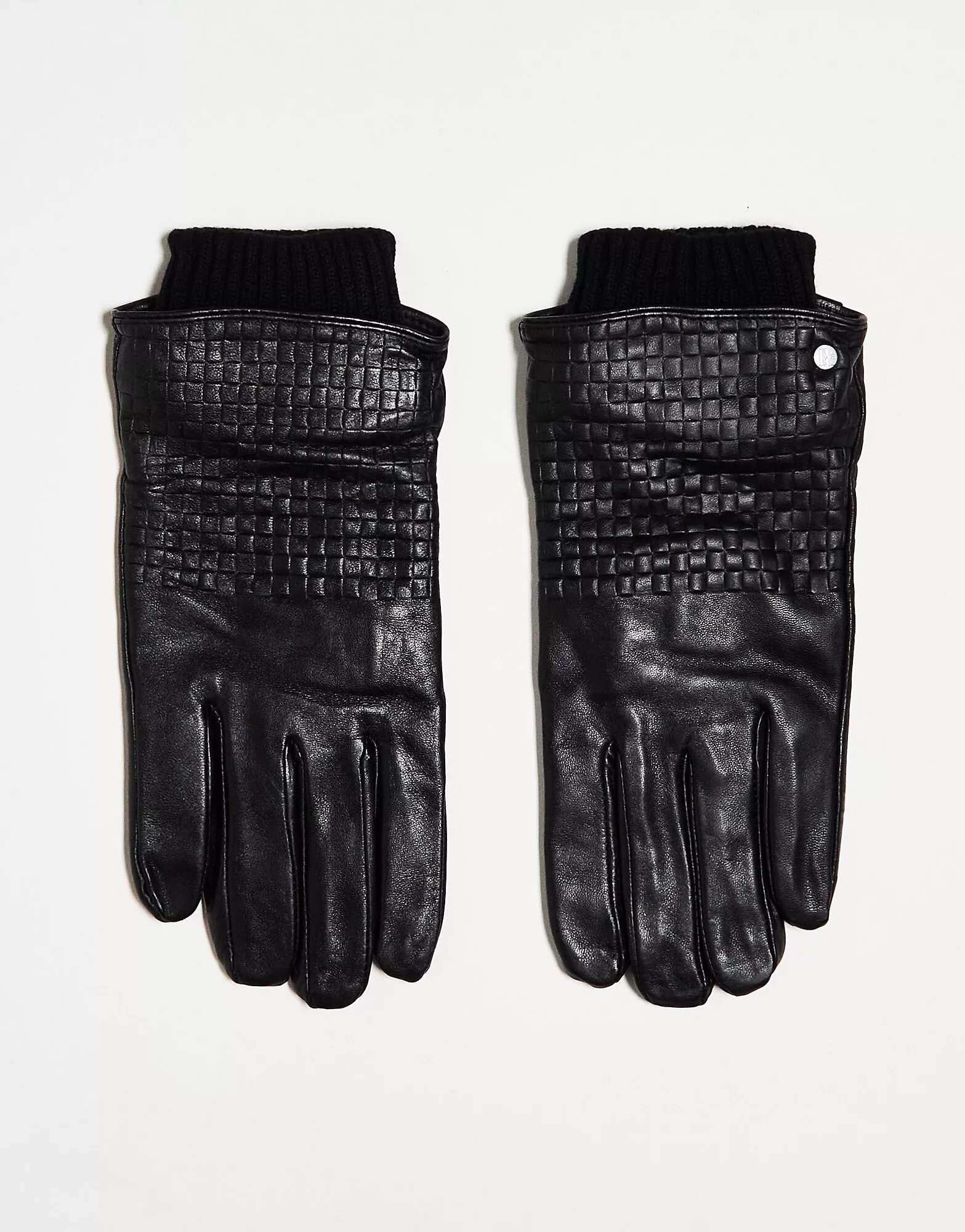 перчатки gaffer кожаные черные Черные кожаные перчатки River Island
