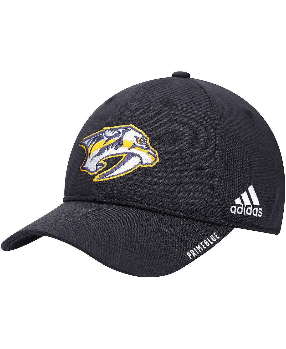 

Мужская черная регулируемая кепка с логотипом Nashville Predators Team Primeblue adidas