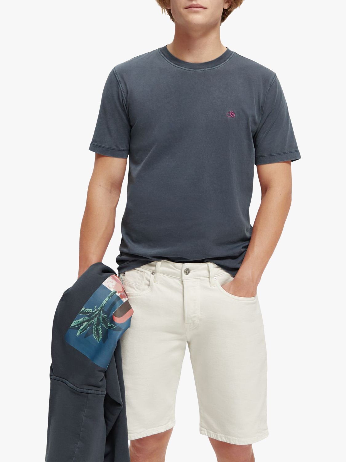 

Футболка с логотипом Scotch & Soda Garment Dye, темно-синяя