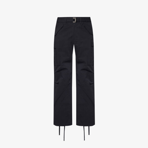 

Брюки из смесового хлопка со встроенным поясом и кулиской по краю Sacai, черный