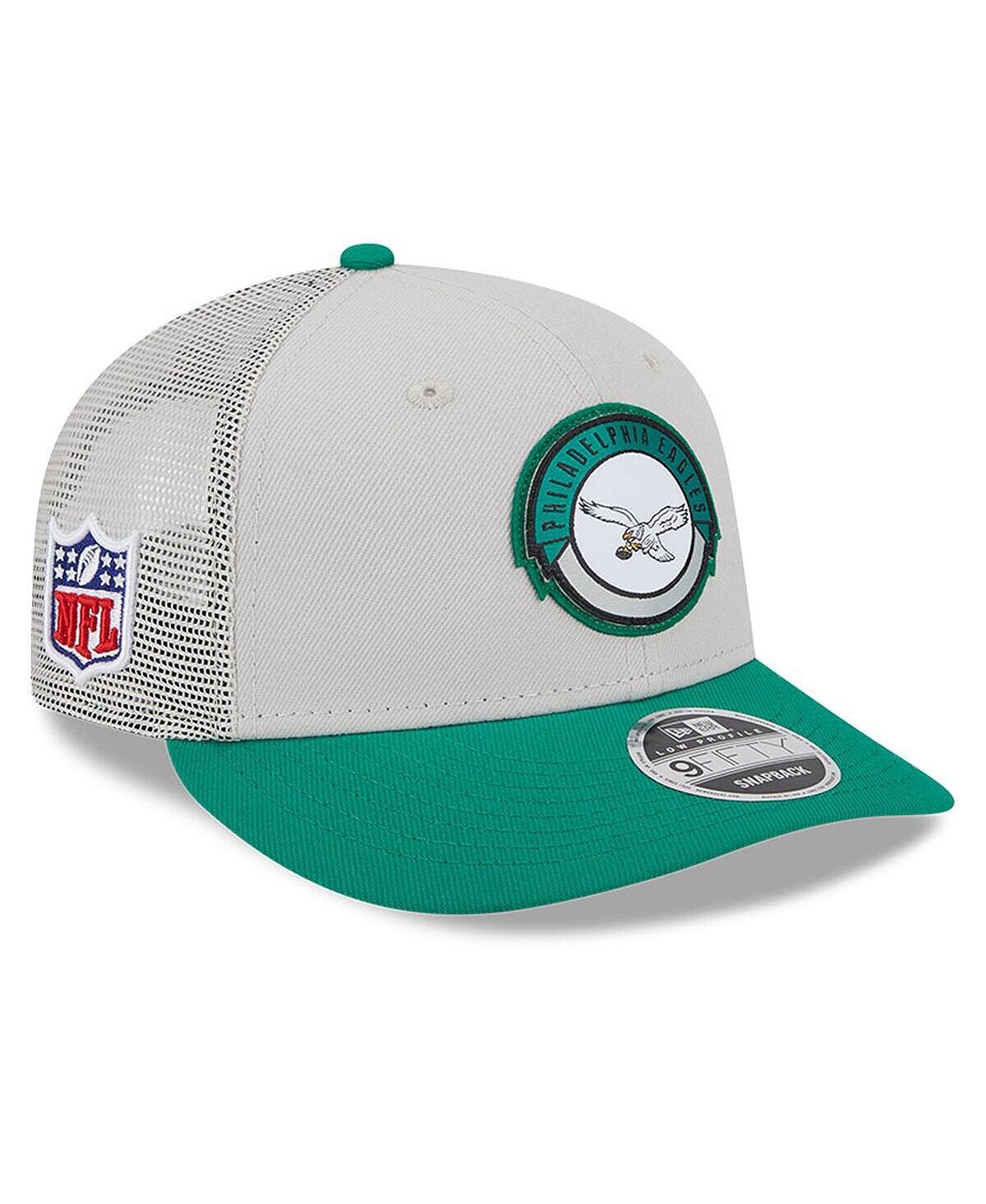 

Мужская кремовая кепка Kelly Green Philadelphia Eagles 2023 Sideline Historic Low Profile 9FIFTY Snapback New Era
