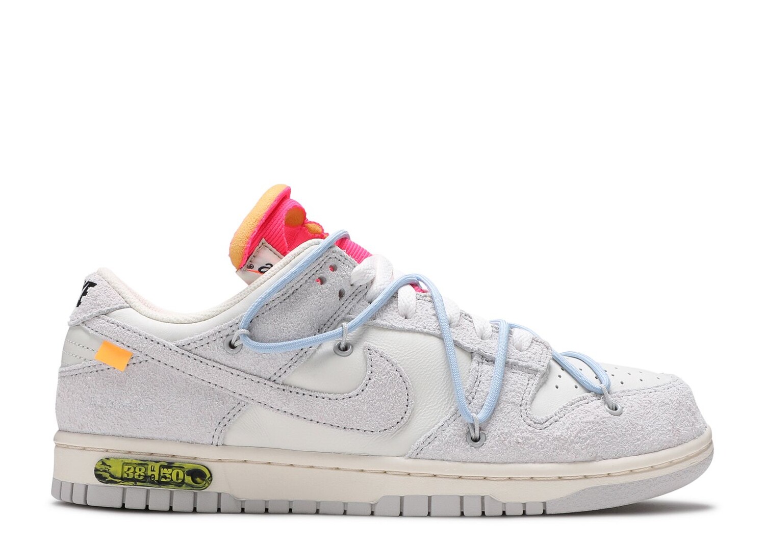 

Кроссовки Nike Off-White X Dunk Low 'Lot 38 Of 50', белый