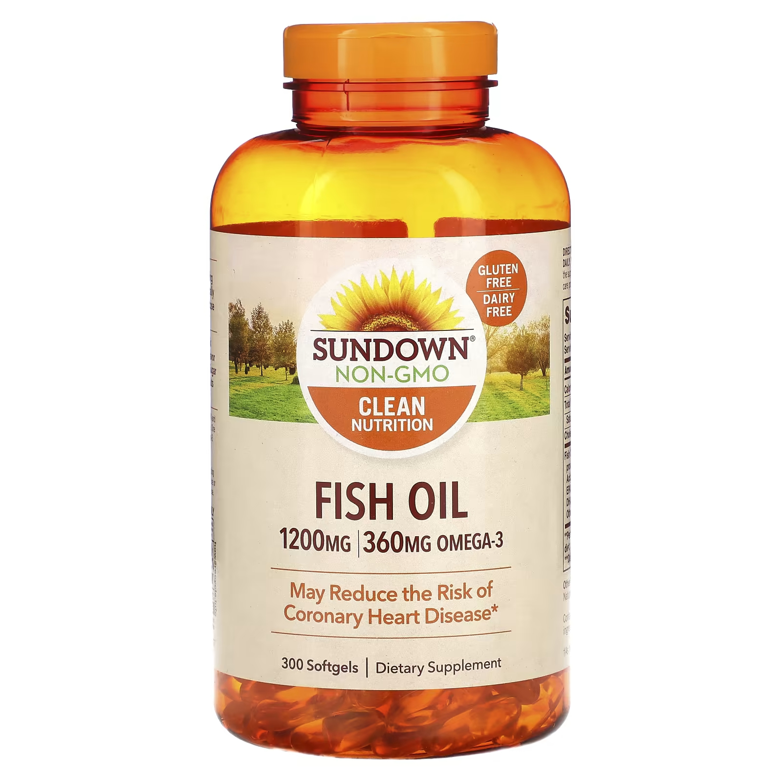 Рыбий жир Sundown Naturals 1200 мг sundown naturals рыбий жир без запаха 645 мг 72 мини гелевых капсулы покрытых оболочкой