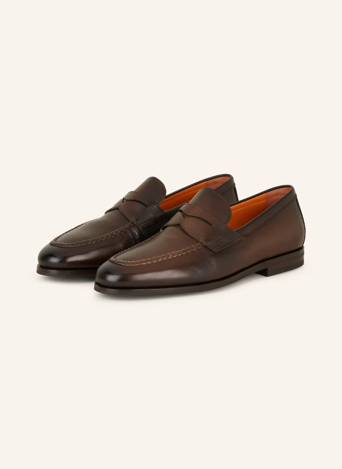 

Пенни лоферы Santoni, коричневый