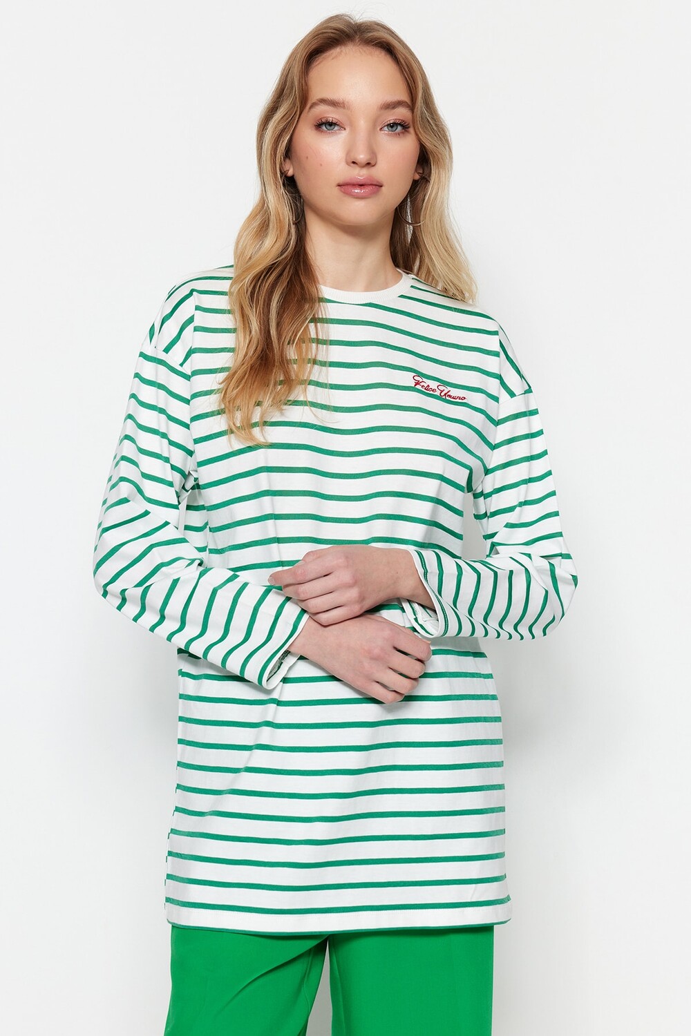

Туника - Зеленый - Классический крой Trendyol Modest, зеленый