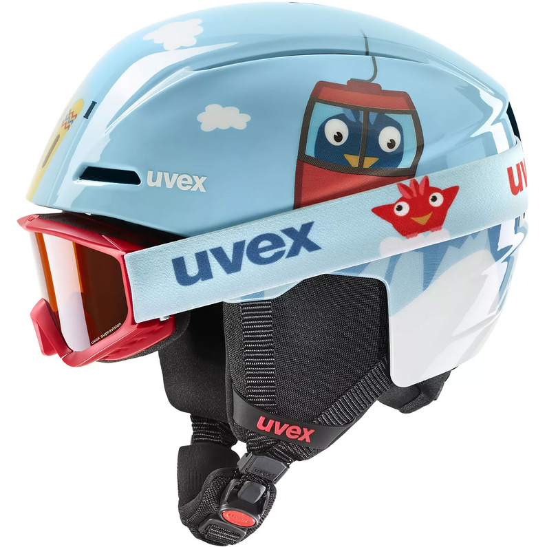 комплект детский шлем маска uvex heyya set голубой размер 46 50 Детский лыжный шлем Viti Set Uvex, синий