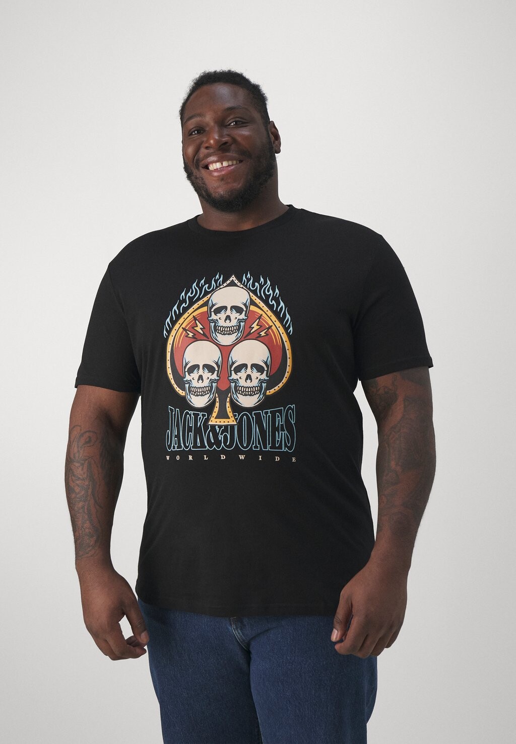 

Футболка с принтом JORHEAVENS Jack & Jones, черный