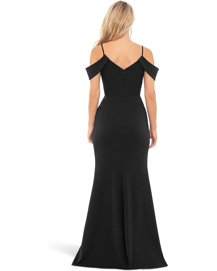 

Платье XSCAPE Long Scuba Crepe Cold Shoulder Ruffle, черный