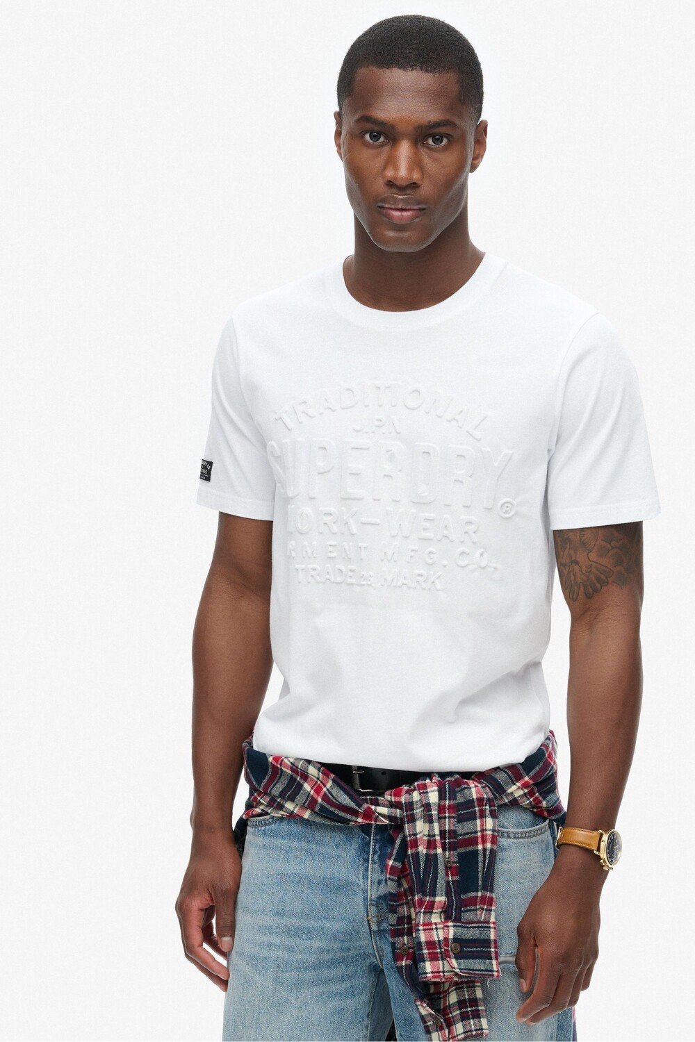 

Футболка из 100% хлопка с тисненым логотипом Superdry, белый