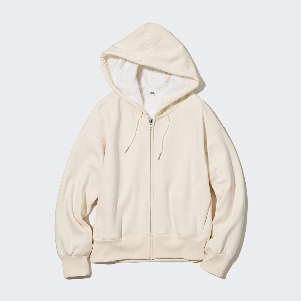 

Куртка Uniqlo Heattech спортивная на молнии с капюшоном, белый