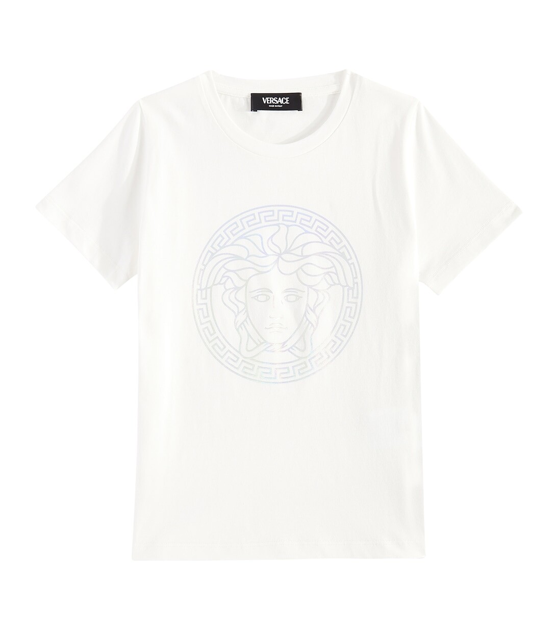 

Футболка из хлопкового джерси с декором Medusa Versace, белый