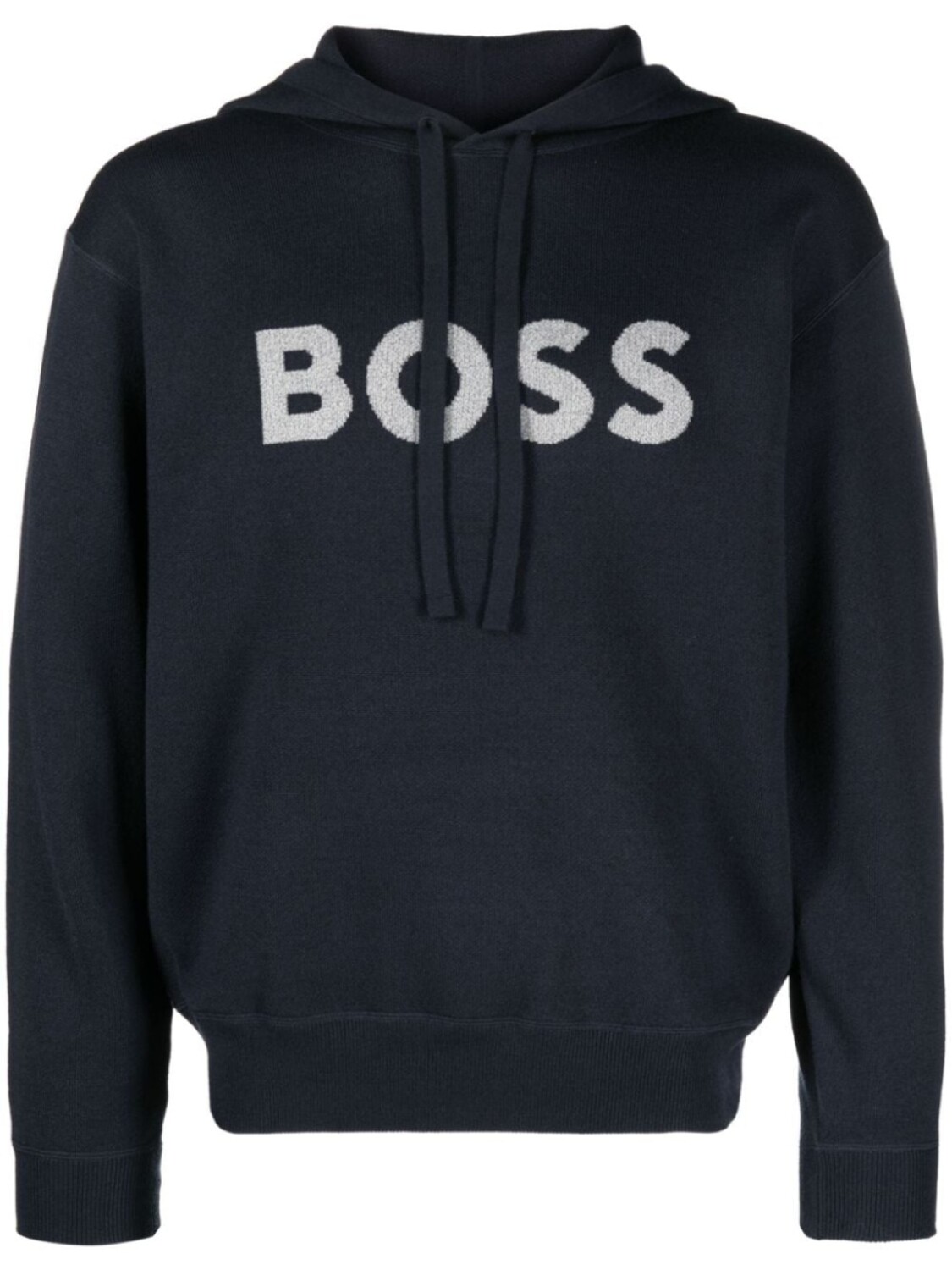 

BOSS худи с вышитым логотипом, синий