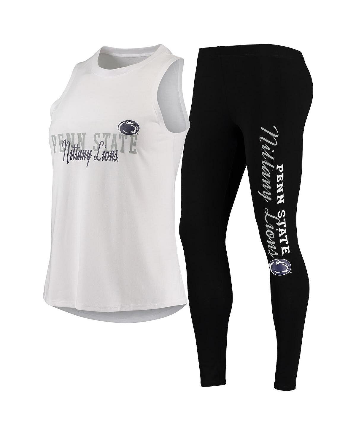 

Женская белая и черная майка и леггинсы Penn State Nittany Lions, комплект для сна Concepts Sport