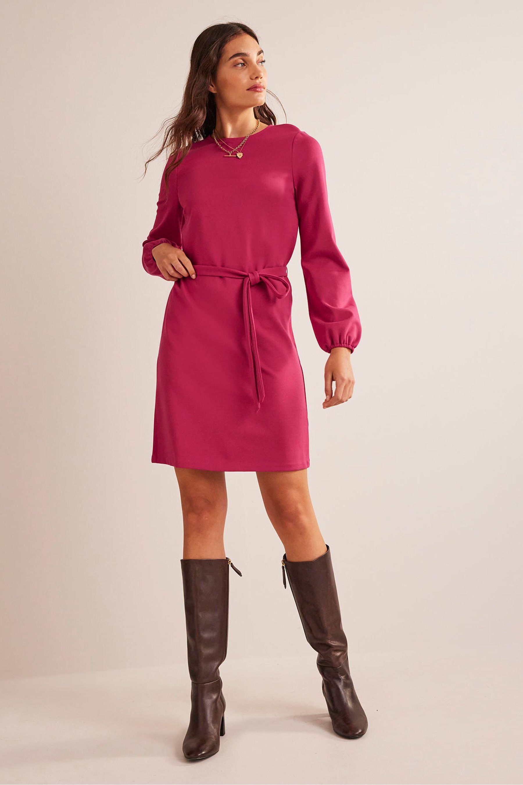 Фиолетовое платье-рубашка из джерси Boden, красный