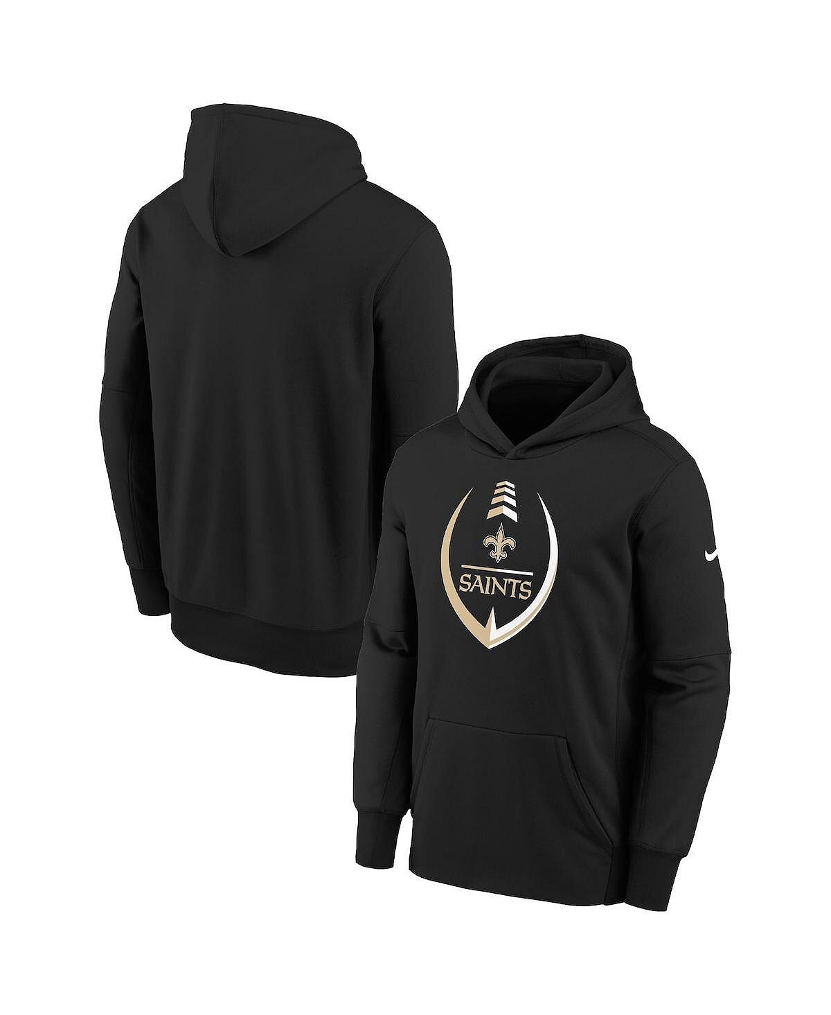 

Черный пуловер с капюшоном Big Boys New Orleans Saints Icon Performance Nike