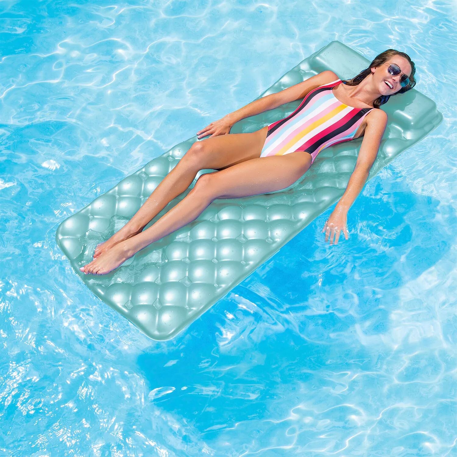 

Kelsyus Laguna Lounger Пенный коврик для бассейна и озера с большой подушкой, цвет морской волны Kelsyus