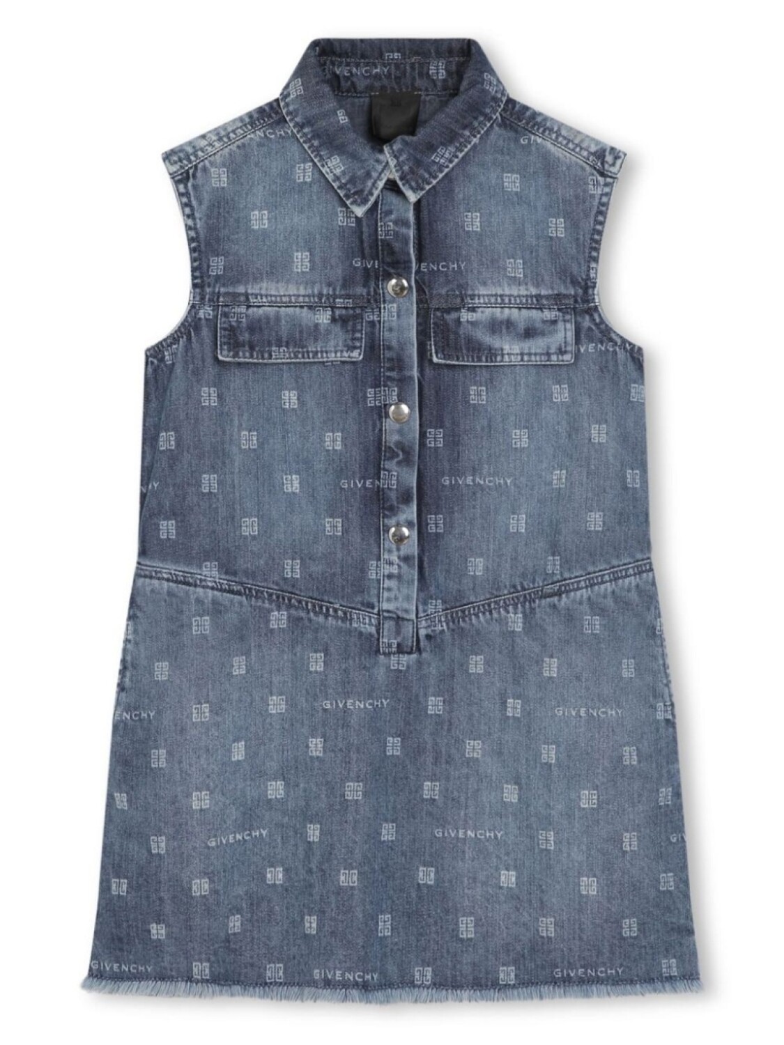 

Givenchy Kids джинсовое платье с узором 4G, синий