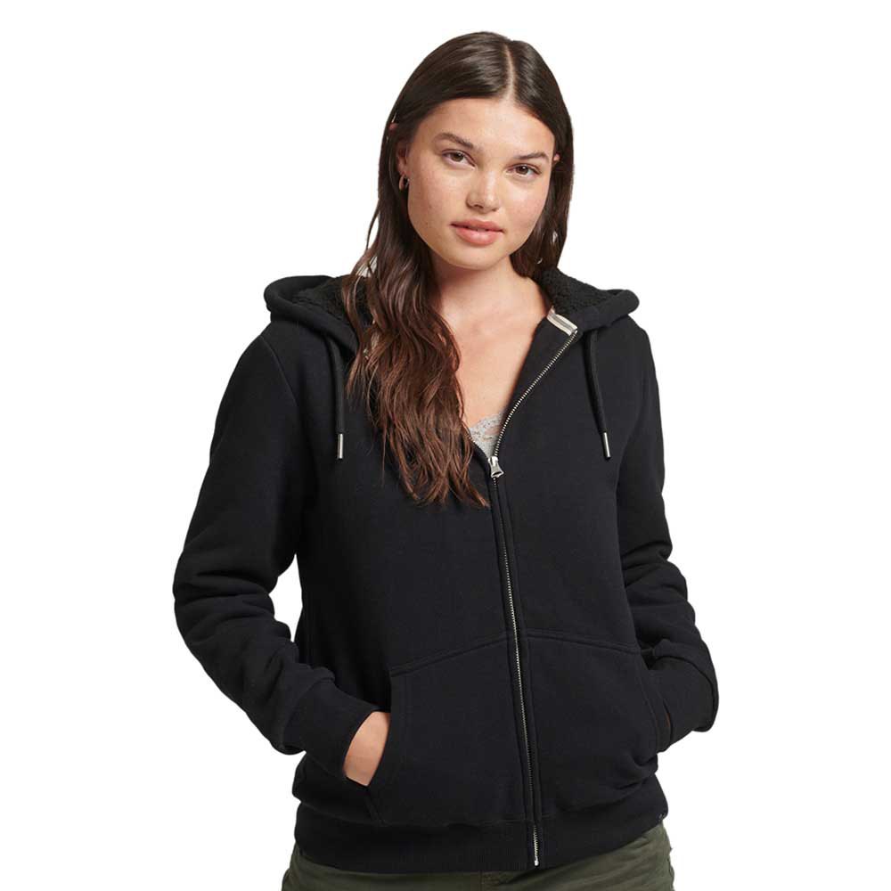 

Толстовка Superdry Borg Lined Hood Full Zip, черный