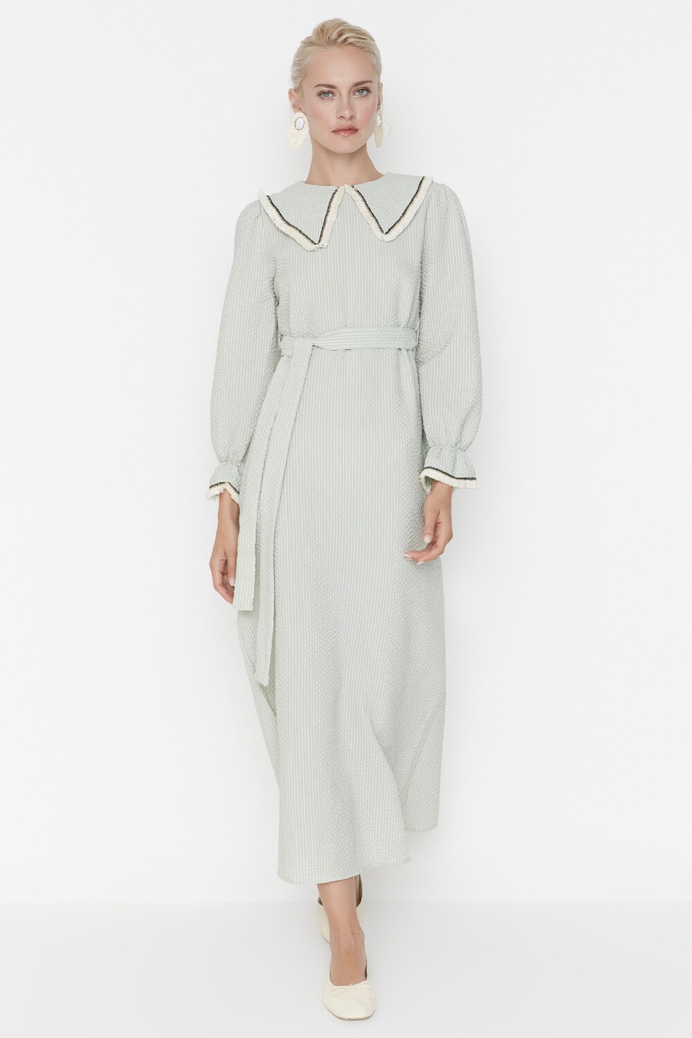 

Платье - Зеленый - А-силуэт Trendyol Modest, зеленый