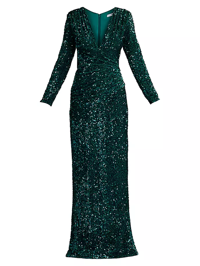 

Облегающее платье с пайетками Tadashi Shoji, цвет jungle green