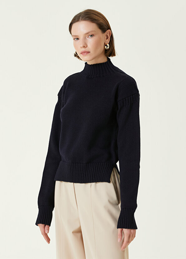 

Темно-синий шерстяной свитер Jil Sander