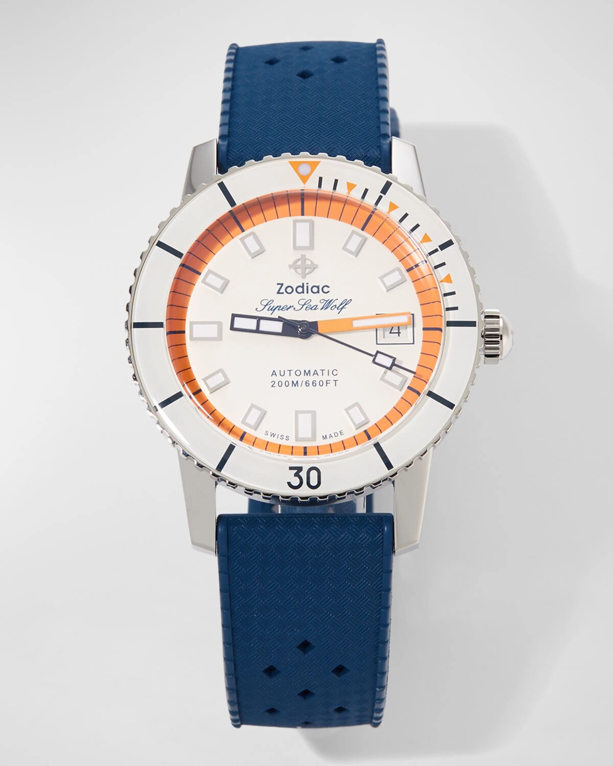 

Мужские автоматические резиновые часы Super Sea Wolf ZODIAC, цвет Blue