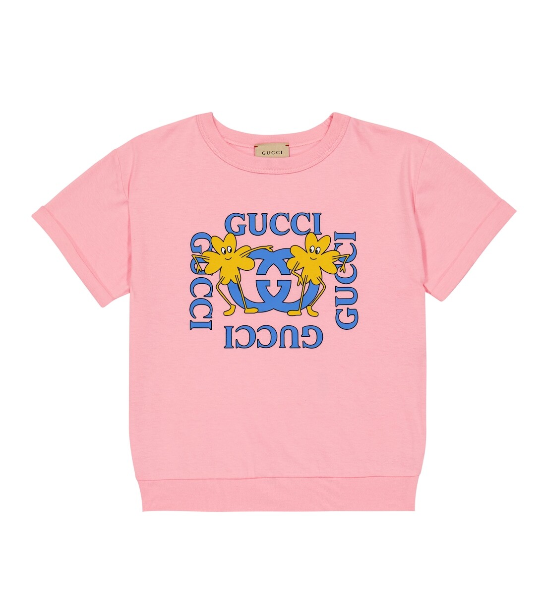 

Хлопковая футболка с логотипом Gucci, розовый