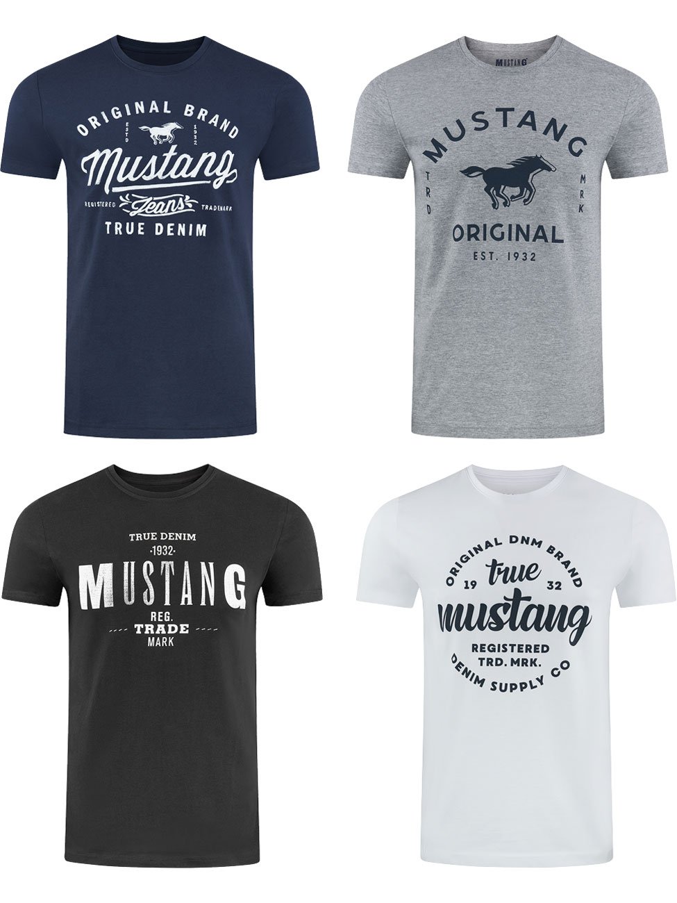 

Футболка Mustang Basic Print 4er Pack, разноцветный