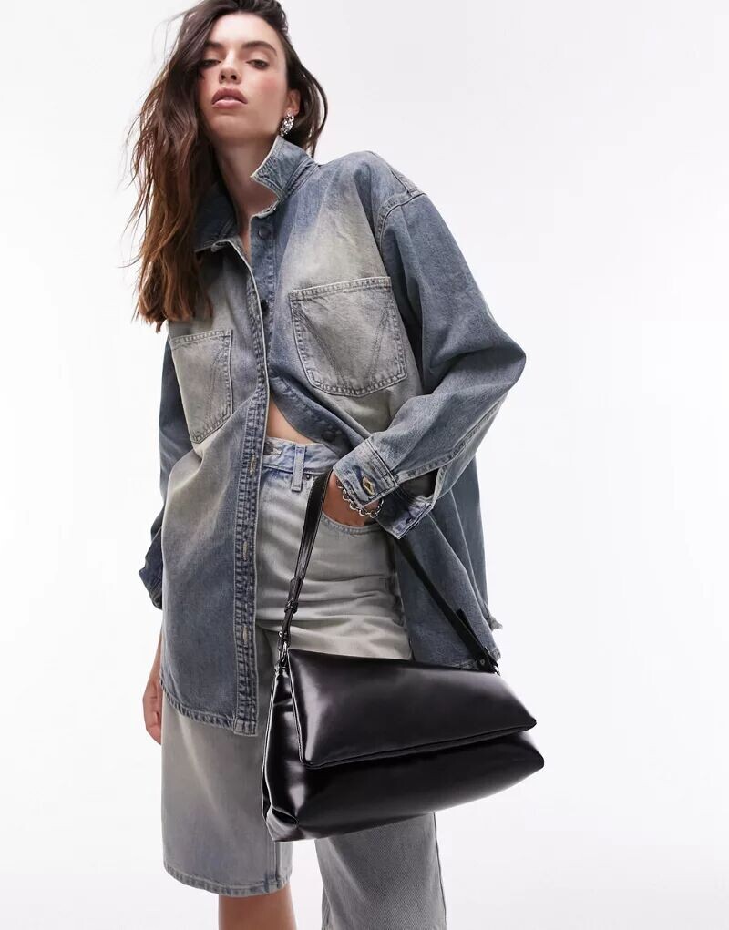 

Черная сумка на плечо с мягкой подкладкой Topshop Spencer