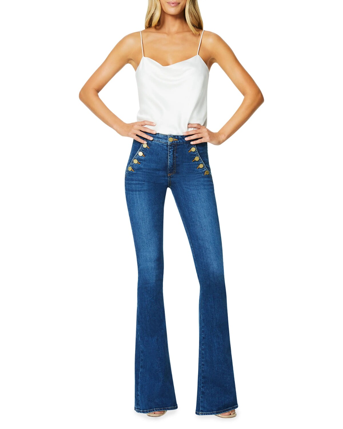 

Расклешенные джинсы Helena средней посадки Ramy Brook, цвет Medium Wash