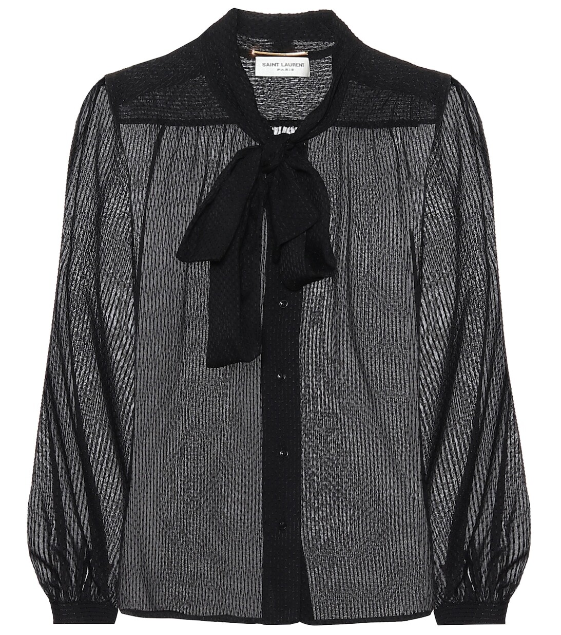 

Блузка из смесового шелка SAINT LAURENT, черный