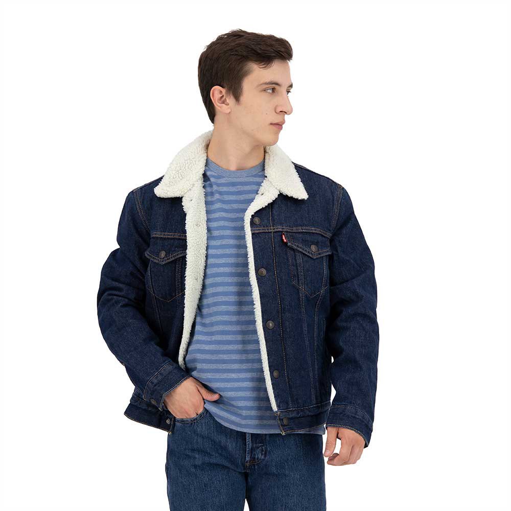Куртка Levi´s Sherpa Trucker, синий куртка levi´s baby bubble wool trucker коричневый