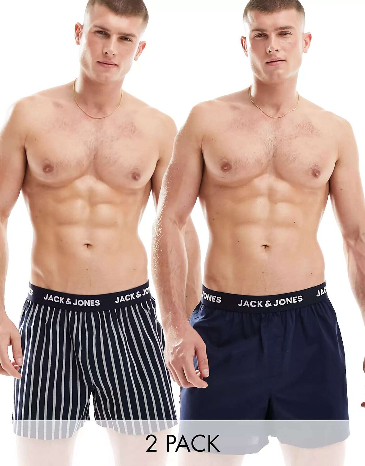 

Пара тканых плавок Jack & Jones темно-синего цвета с полосками