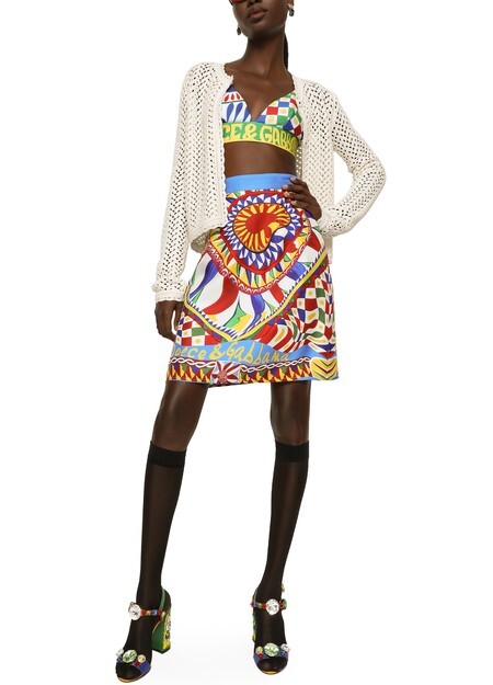 

Короткий кардиган крючком. Dolce & Gabbana, белый