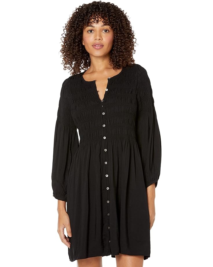Платье Madewell Twill Button-Front Mini, цвет True Black