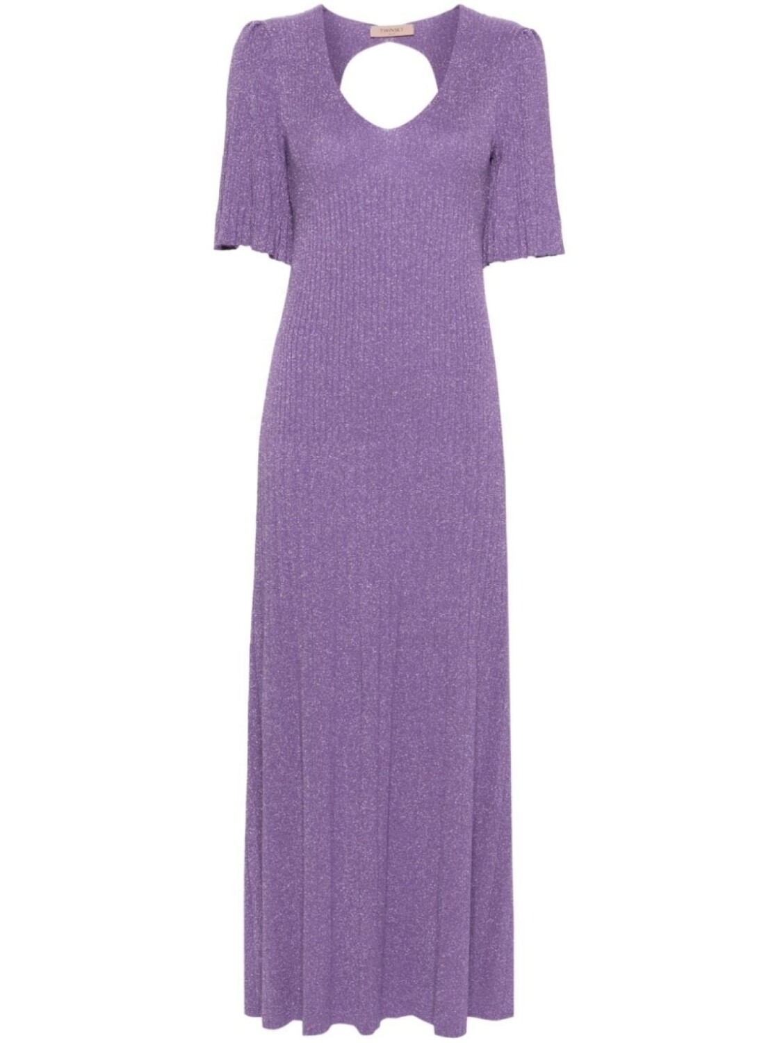 

TWINSET платье макси в рубчик, фиолетовый