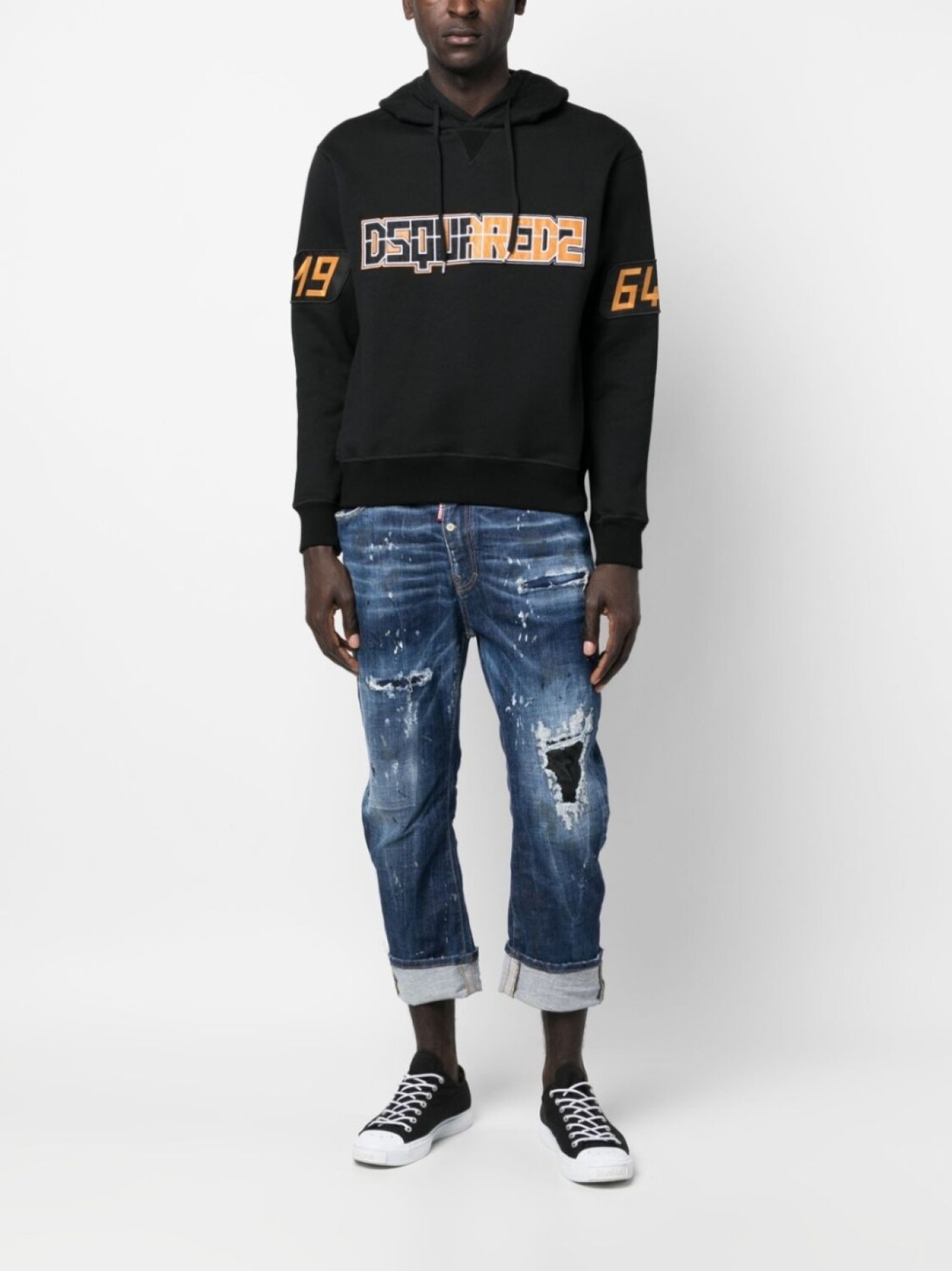 

Dsquared2 худи с кулиской и логотипом, черный