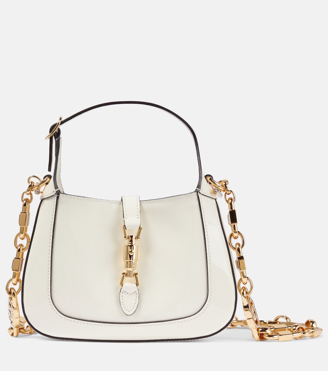 

Сумка через плечо Jackie 1961 Mini из лакированной кожи Gucci, белый