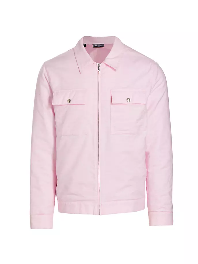 

Мягкая куртка узкого кроя в клетку «херрингтон» Saks Fifth Avenue, цвет chalk pink