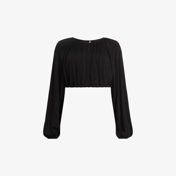 

Укороченный топ casandra из эластичной ткани с драпировкой Allsaints, черный