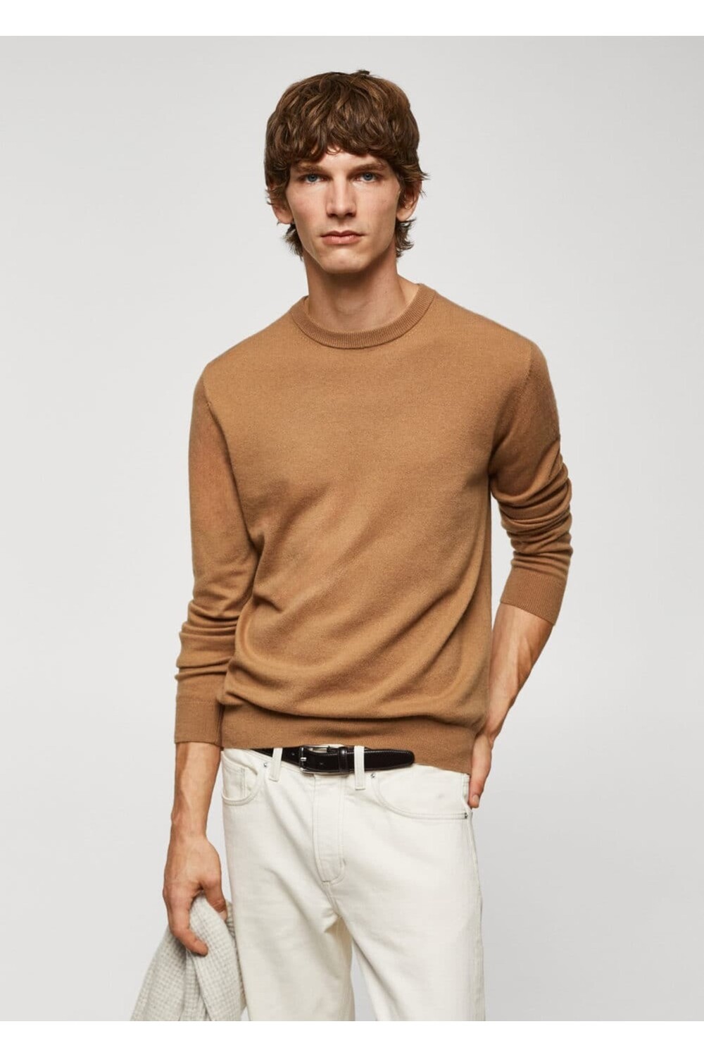 

Свитер Fine Knitwear из смесовой шерсти Mango, коричневый
