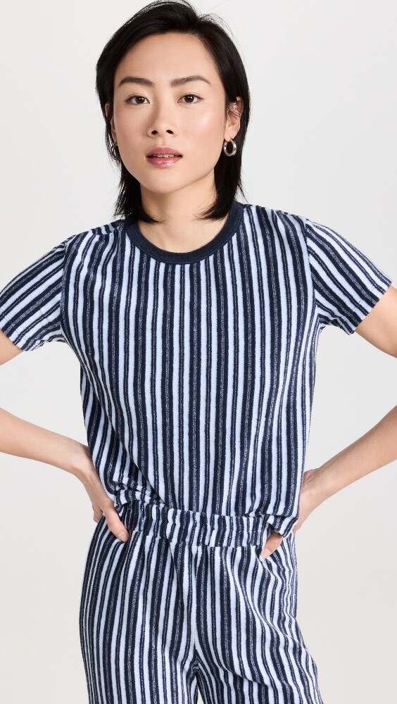 

Футболка MONROW Stripe Terry Cloth 50's, нави