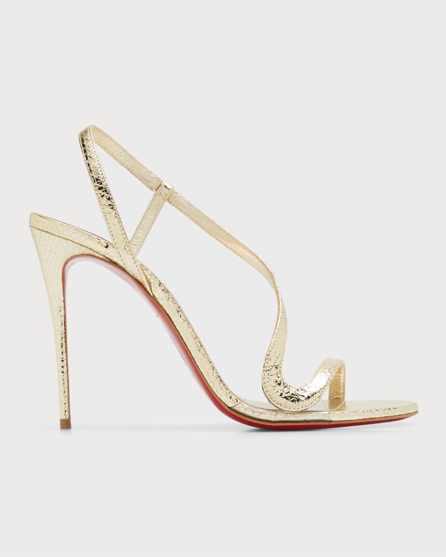 

Сандалии на шпильке Rosalie с красной подошвой и эффектом металлик Christian Louboutin