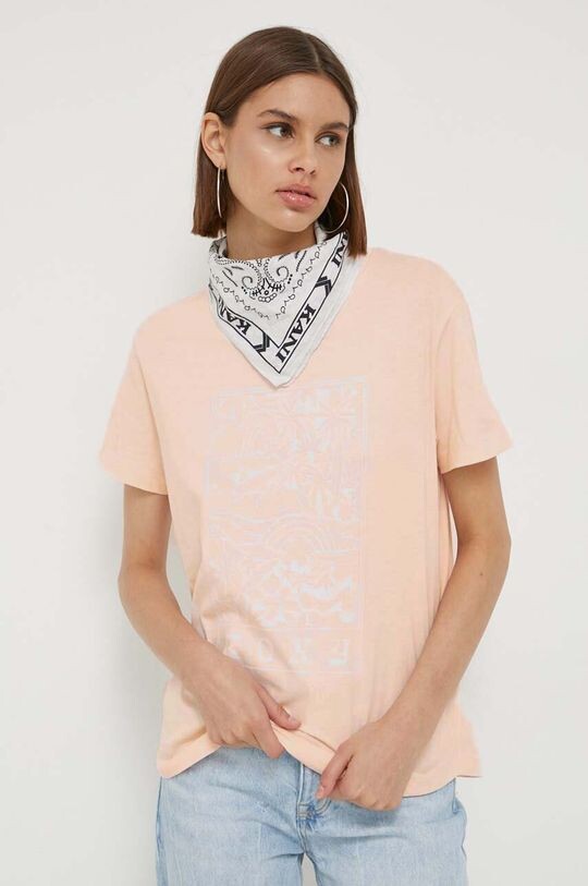 

Хлопковая футболка Roxy, розовый