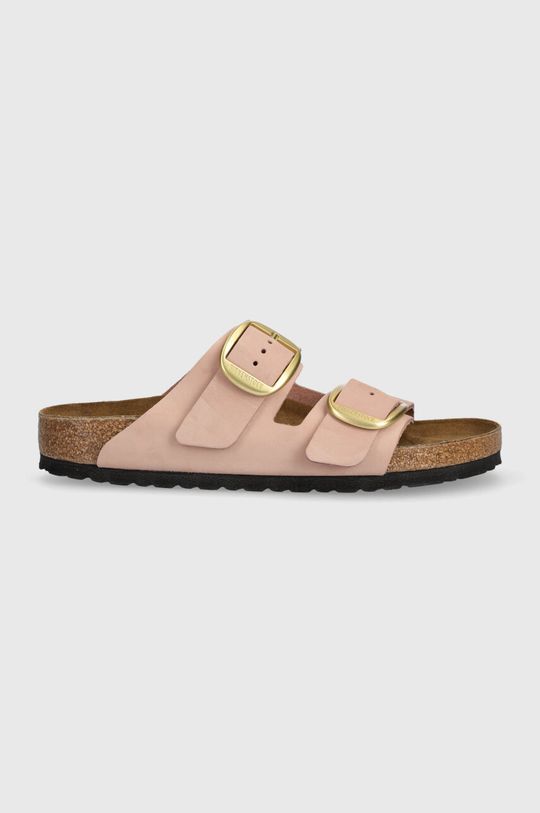 

Тапочки Arizona из нубука с большой пряжкой Birkenstock, розовый