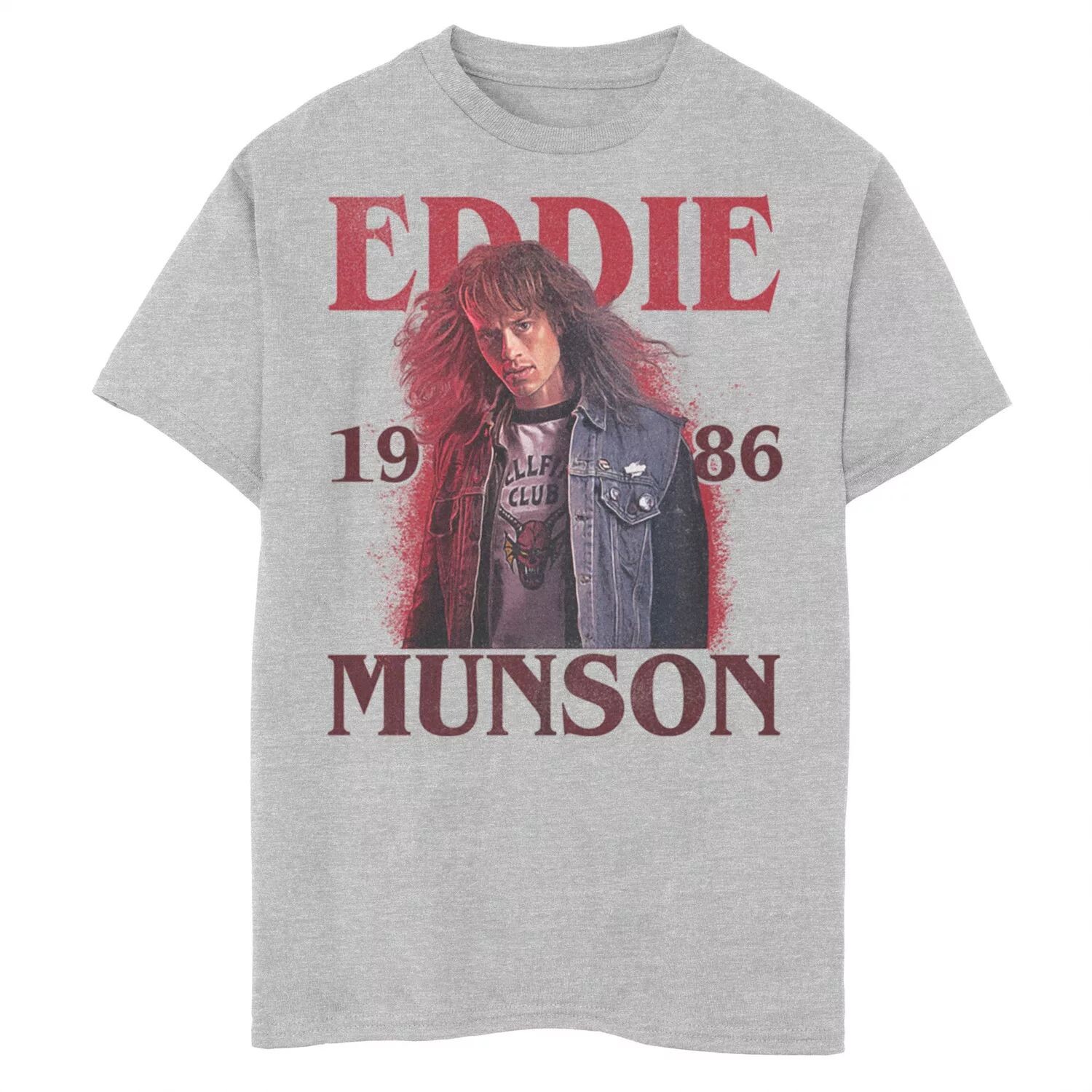 

Футболка с надписью Eddie, 1986 г., «Очень странные дела», для мальчиков 8–20 лет Licensed Character