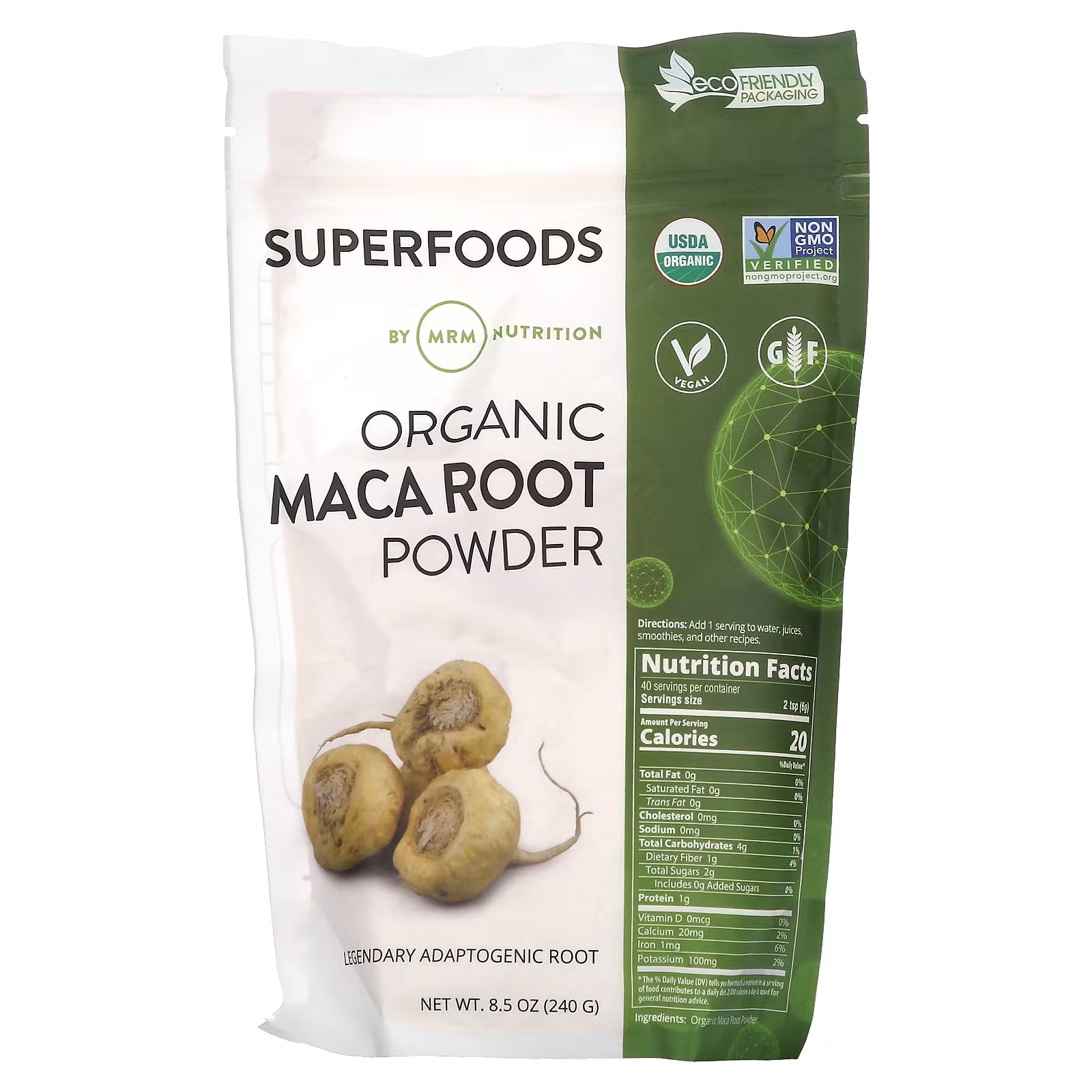Органический порошок корня маки MRM Nutrition, 240 г органический порошок зеленого банана mrm nutrition 240 г